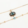 Wholesale vintage full diamond devil eye clavicle chain necklace set