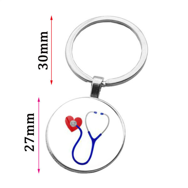 13300382242_1618818564 Wholesale Zinc Alloy Syringe Stethoscope Time Gemstone Keychain