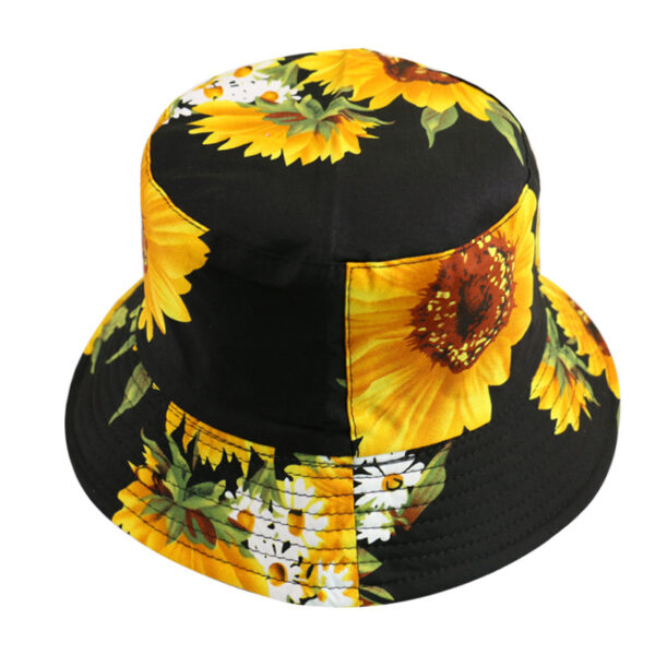13317224469_1607986714 Wholesale Polyester Sunflower Print Reversible Bucket Hat