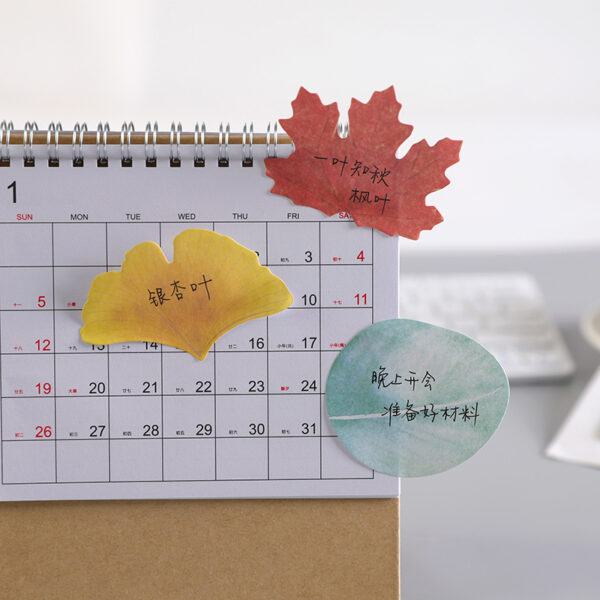 13317821985_764731668 Wholesale Paper Creative Leaf Maple Leaf Ginkgo Sticky Notes