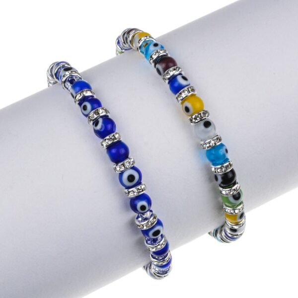 13317842965_865930288 Wholesale 6mm Glass Bead Alloy Diamond Devil Eye Bead Elastic Bracelet