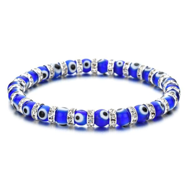 13318067710_865930288-1 Wholesale 6mm Glass Bead Alloy Diamond Devil Eye Bead Elastic Bracelet