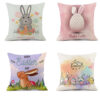 Wholesale Easter Truck Egg Bunny Print Linen Throw Pillow Cover
