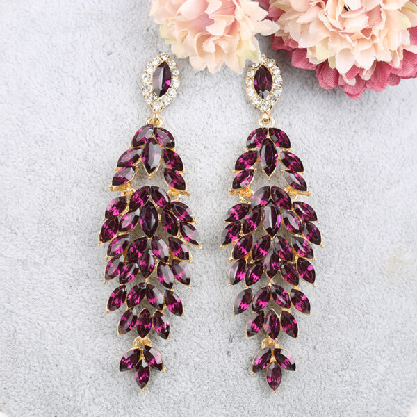 13449581838_1953434383 Wholesale Luxury Crystal Marquise Zinc Alloy Earrings
