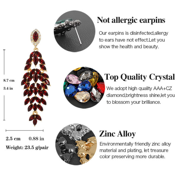 13449614090_1953434383 Wholesale Luxury Crystal Marquise Zinc Alloy Earrings