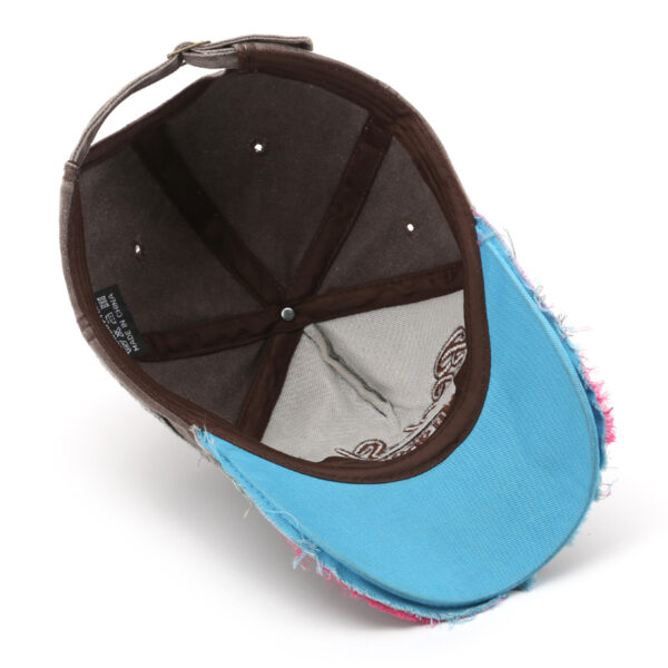 Wholesale Cotton Washed Old Letter Embroidery Ripped Cap