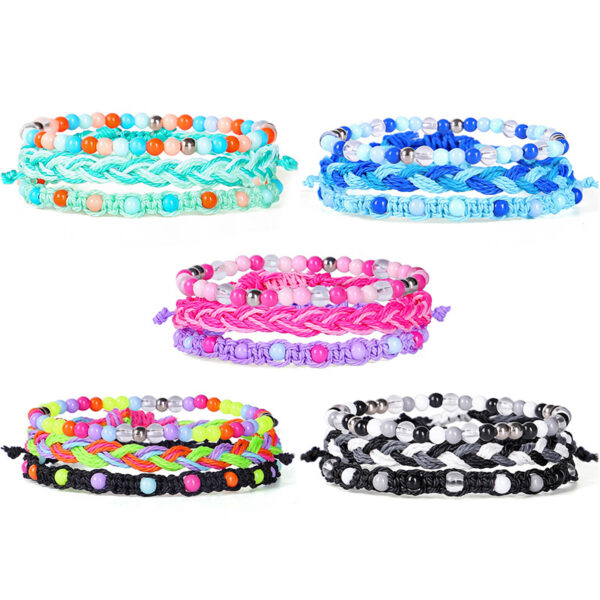 Wholesale Bohemian Colorful Beaded Bracelet Set of 3
