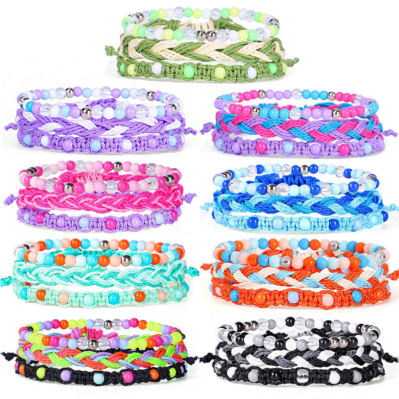 Wholesale Bohemian Colorful Beaded Bracelet Set of 3