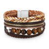 Wholesale Bohemian Multi-layered Braided Genuine Leather Bracelet