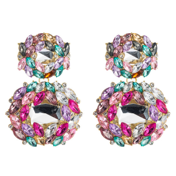 Wholesale Valentine's Day Alloy Shaped Glass Diamond Earrings