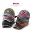 Wholesale Cotton Washed Old Letter Embroidery Ripped Cap