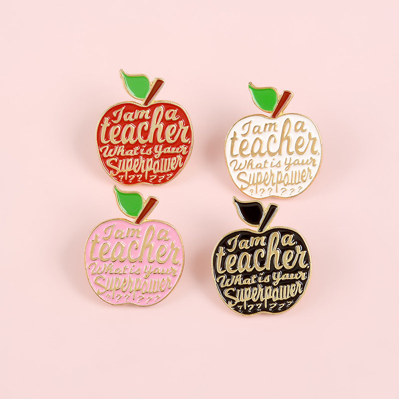 Wholesale Four Color Apple Enamel Alloy Brooch