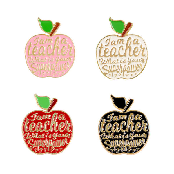 Wholesale Four Color Apple Enamel Alloy Brooch