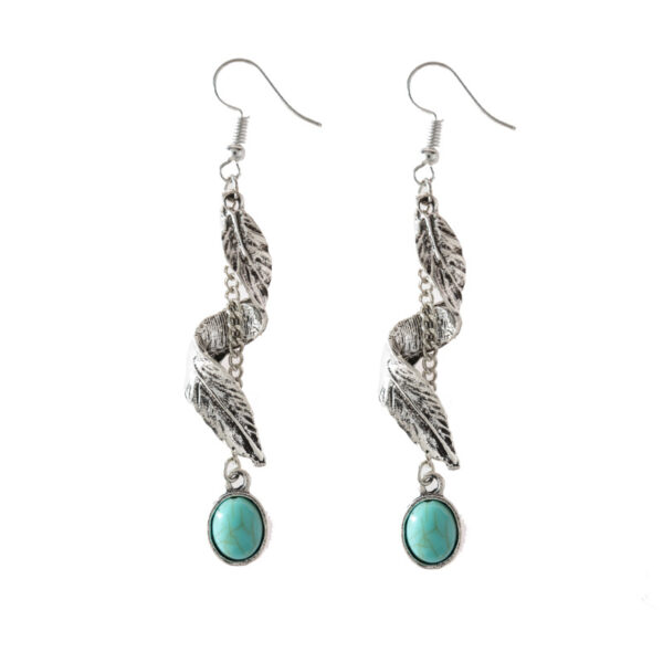 Wholesale Turquoise Long Alloy Earrings