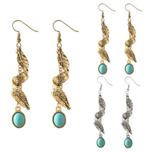 13572130678_590193260 Wholesale Turquoise Long Alloy Earrings