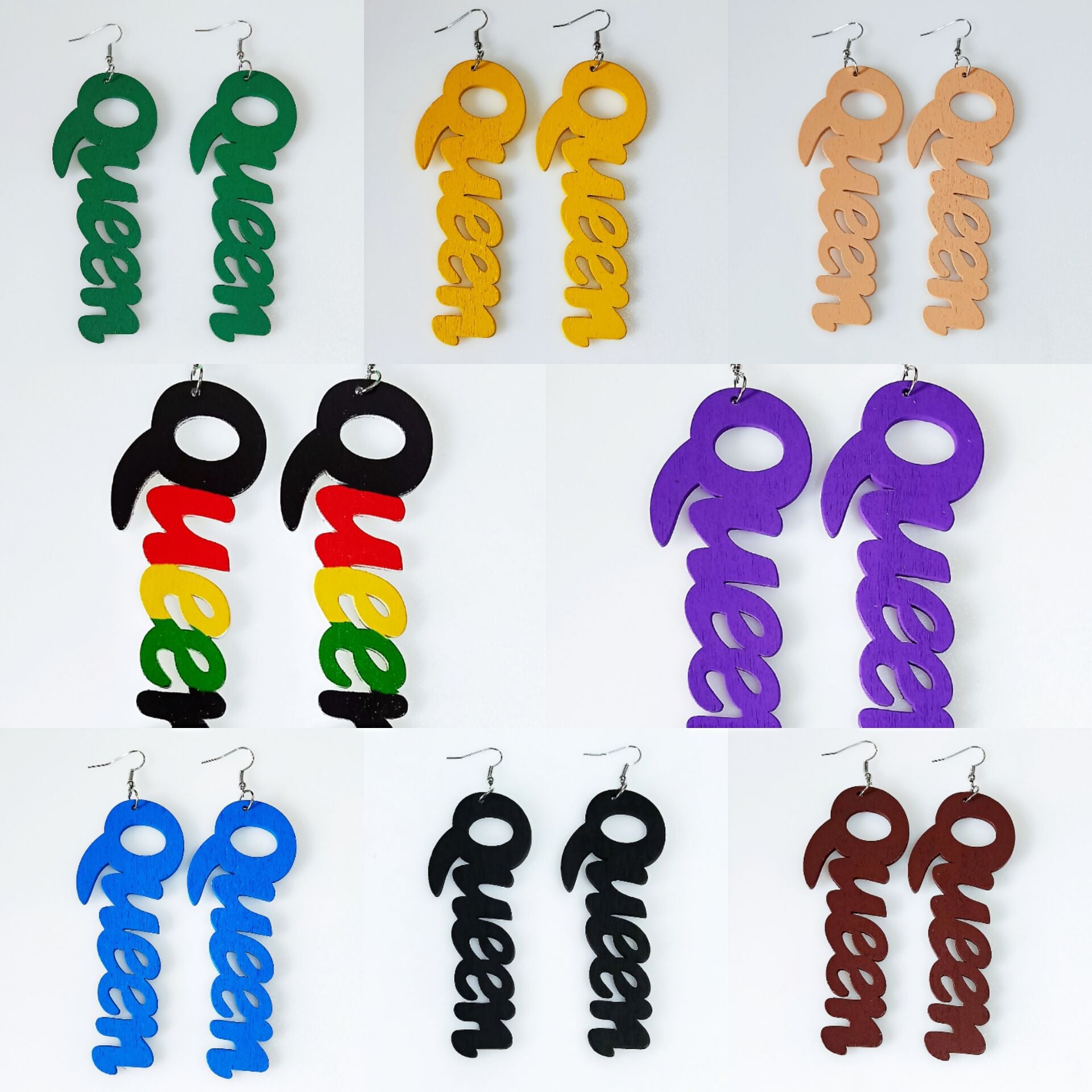 Wholesale Vintage Alphabet Wooden Earrings