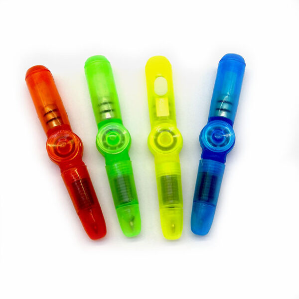 Wholesale of Fingertip Gyroscopes, Plastic LED Luminous and Colorful Rotating Pressure Reducing Pen Toys