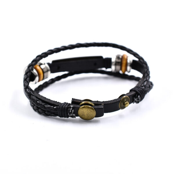Wholesale Genuine Leather god is love Letters Multilayer Leather Woven Bracelet