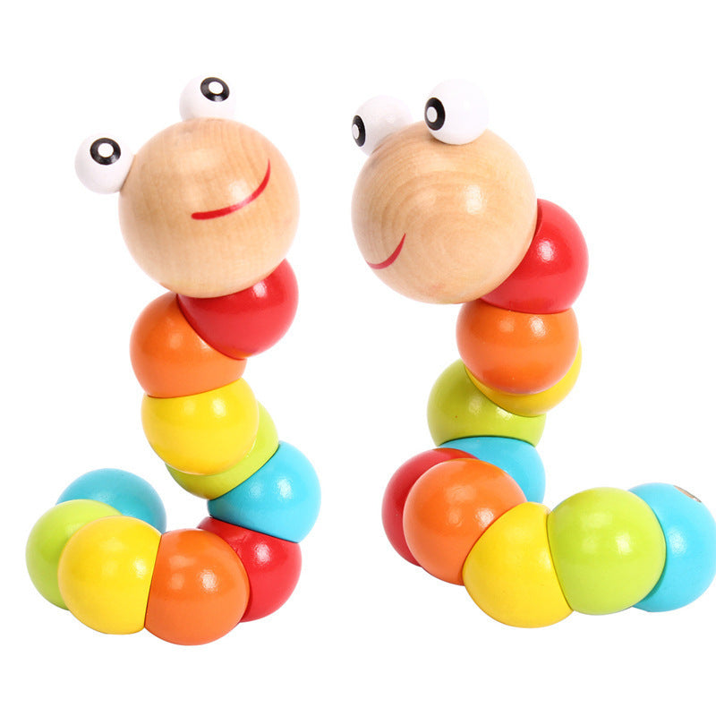 Wholesale Chilen's Puzzle Toys with Simulated Wooden Twisted Caterpillars