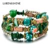 Wholesale Crushed Stone Crystal Glass Beads Mix and Match Multilayer Soft Pottery Bracelet