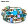 Wholesale Crushed Stone Crystal Glass Beads Mix and Match Multilayer Soft Pottery Bracelet