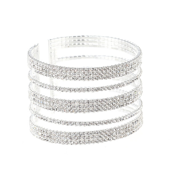 13643125675_273852949 Wholesale Diamond-encrusted Wire Multi-row Wide Bracelet