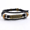 Wholesale Genuine Leather god is love Letters Multilayer Leather Woven Bracelet
