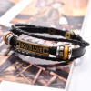 Wholesale Genuine Leather god is love Letters Multilayer Leather Woven Bracelet