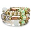 Wholesale Crushed Stone Crystal Glass Beads Mix and Match Multilayer Soft Pottery Bracelet