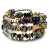 Wholesale Crushed Stone Crystal Glass Beads Mix and Match Multilayer Soft Pottery Bracelet