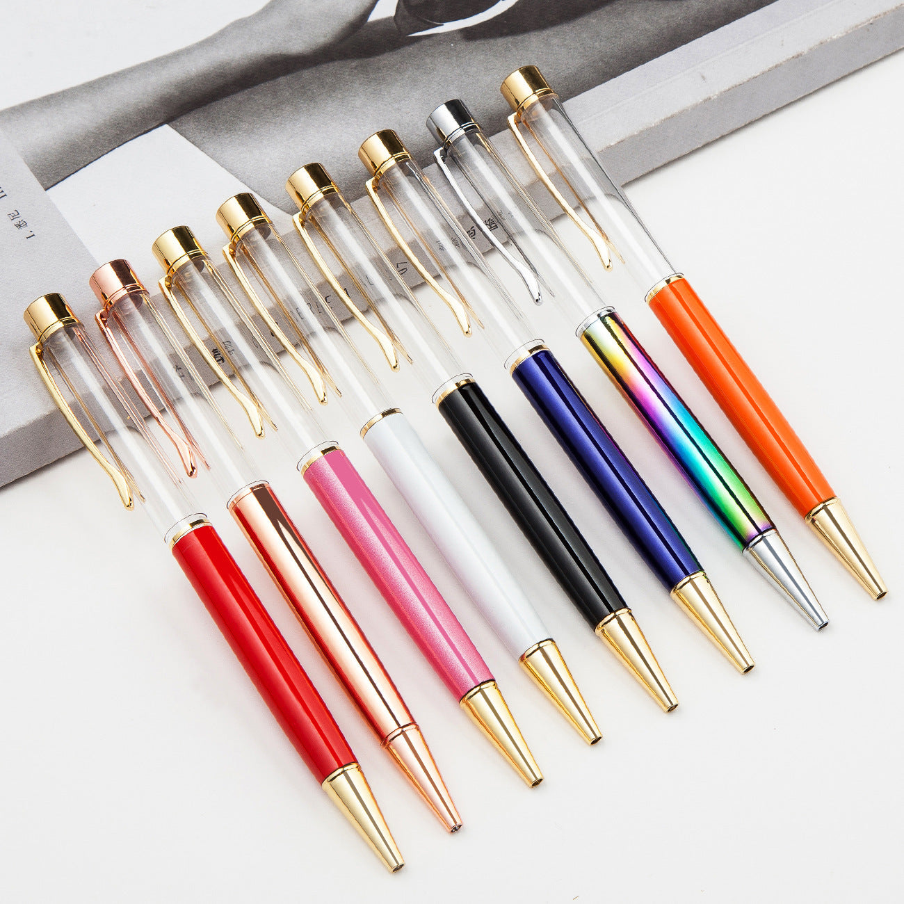 Wholesale Metal DIY Camellia Empty Tube Grease Pen