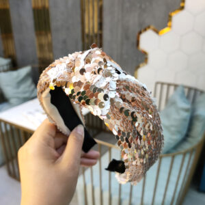 Champagne Sequin Knot Hair Hoop