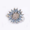 13800210229_211225130-1 Wholesale Light Blue Zircon Sunflower Metal Rings