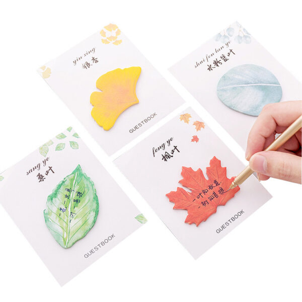 13801587197_764731668 Wholesale Paper Creative Leaf Maple Leaf Ginkgo Sticky Notes