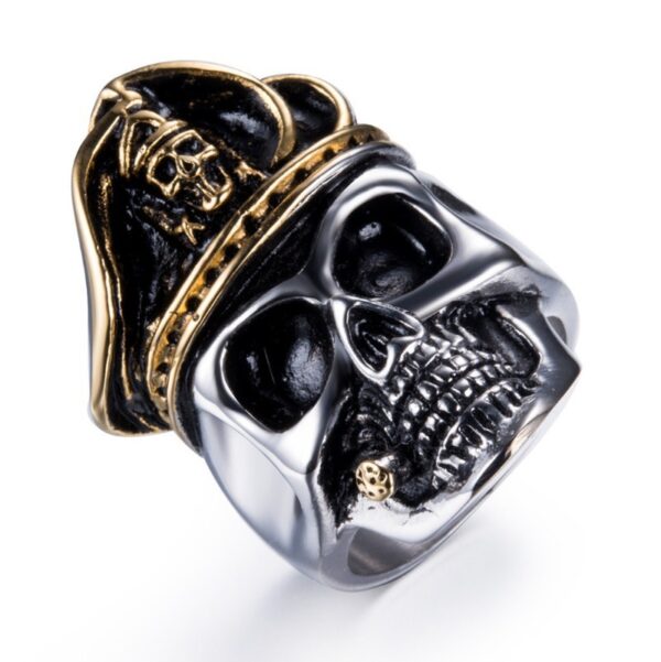13821684764_681003748 Wholesale Gothic Skeleton Stainless Steel Men's Rings