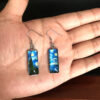 Wholesale Starry Sky Time Gemstone Rectangular Glass Earrings
