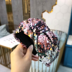 Pink Sequin Knot Headband