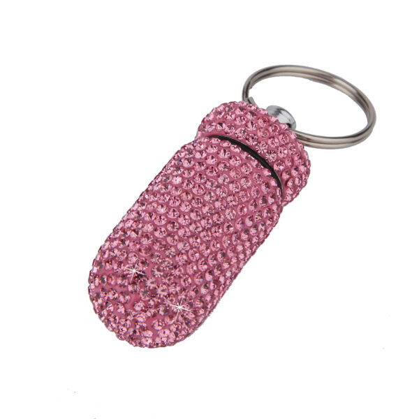 13844939326_784769593-2 Wholesale Aluminum Diamond Studded Vial Keychain