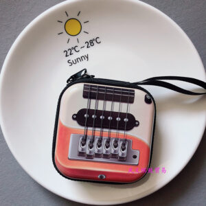 Retro electric guitar coin purse