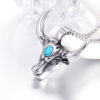 Wholesale New Alloy Turquoise Bull Head Pendant Necklace