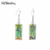 Wholesale Starry Sky Time Gemstone Rectangular Glass Earrings
