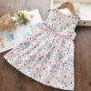 Wholesale Cotton Butterfly Print Sleeveless Dress Sleeveless Princess Skirt
