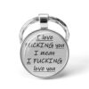 Wholesale I FUCKING Love You Time Stone Letter Metal KeyChain