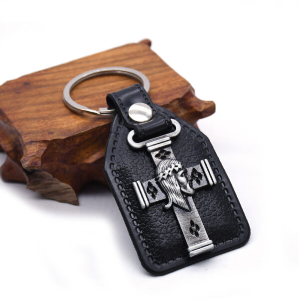 13928197454_47217378 Wholesale Cross Leather Keychain
