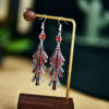 Wholesale Chinese Style Long Alloy Tassel Oil Drop Cold Style Retro Earrings