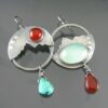 Wholesale Vintage Onyx & Turquoise Metal Earrings