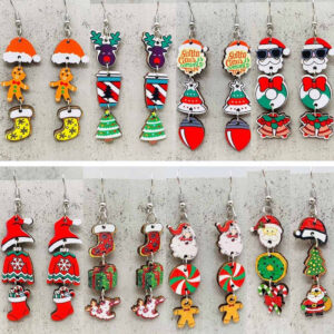 Wholesale Christmas Wood Earrings