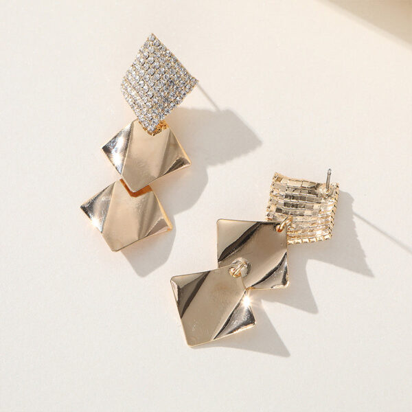 Wholesale Rhombus Zircon French Super Sparkle Earrings OLY-ES-SHY006