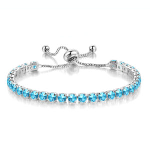 Platinum + light blue stone