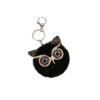 Wholesale Gold Powder Sequin Owl Imitation Otter Rabbit Fur Ball Keychain